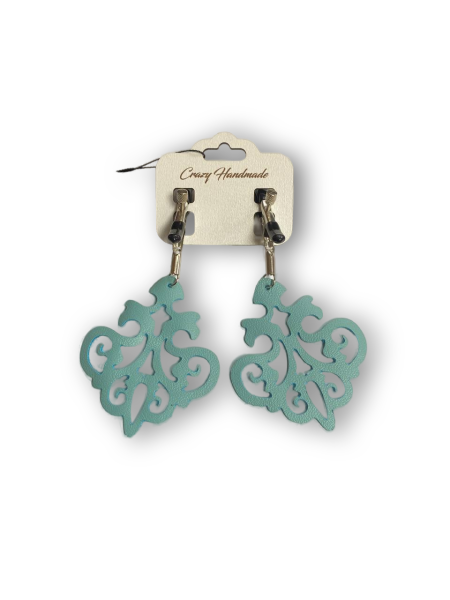 Зажимы "Crazy Handmade" классические с кожаным резным узором тиффани - Фотография №2