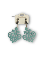 Зажимы "Crazy Handmade" классические с кожаным резным узором тиффани - Фотография №2