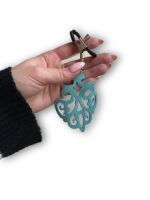 Зажимы "Crazy Handmade" классические с кожаным резным узором тиффани - Фотография №3