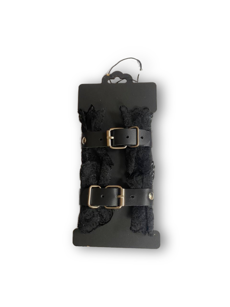 Наручники "Crazy Handmade" черные с кружевом - Фотография №2