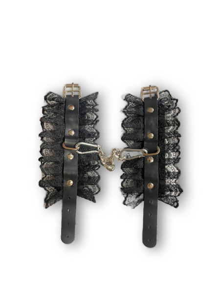 Наручники "Crazy Handmade" черные с кружевом - Фотография №3