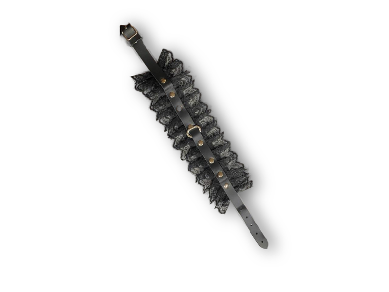 Ошейник "Crazy Handmade" черный с кружевом - Фотография №3