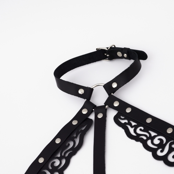 Портупея "Crazy Handmade" резная с клепками - Фотография №3