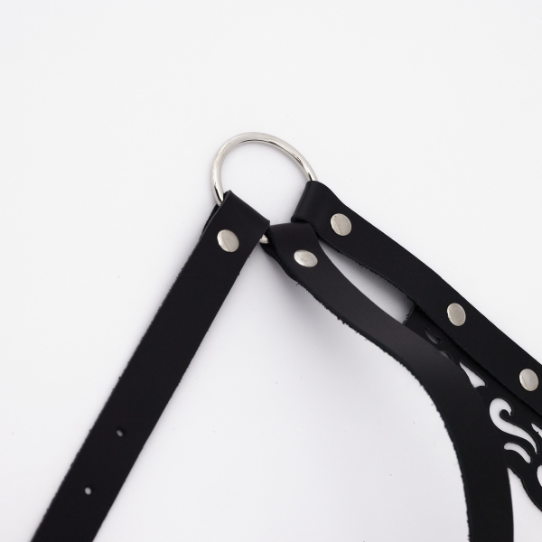 Портупея "Crazy Handmade" резная с клепками - Фотография №5