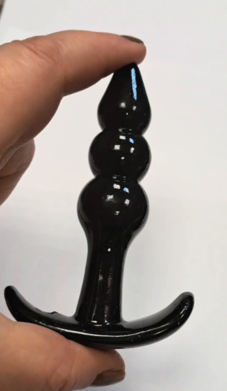 Анальная елочка с ограничителем черная