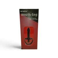 Кляп-страпон "Mouth gag" черный рельефный - Фотография №3