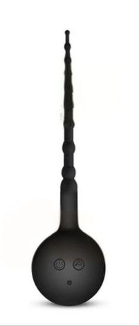 Уретральный зонд с вибрацией черный силикон - Фотография №1