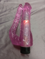 Вибратор "Double penis" для двойного проникновения сиреневый - Фотография №1