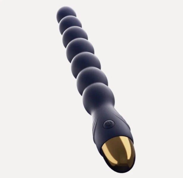 Вибратор темно-синий тонкий рельефный - Фотография №2