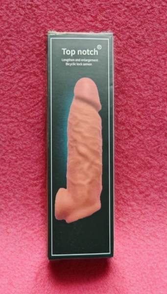 Насадка "Top notch" закрытая реалистичная с отверстием для мошонки - Фотография №1