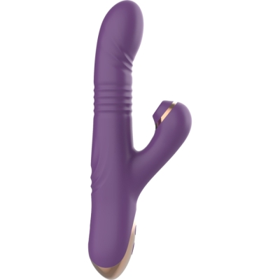Вибратор "Deep touch" фиолетовый с поступательными движениями и сосущим клиторальным стимулятором Интим Хаус