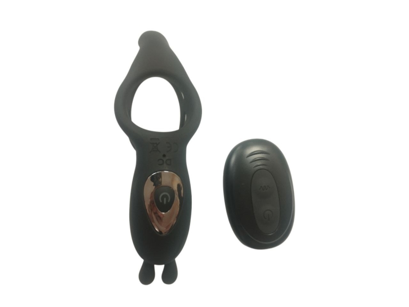 Кольцо "Cock ring" синее с клиторальным стимулятором кроликом - Фотография №2