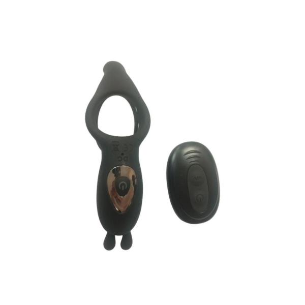 Кольцо с клиторальным стимулятором Мишкой "Cock ring" черное - Фотография №5