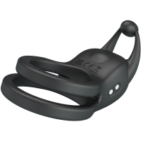 Кольцо "Pretty Love" черное с подхватом мошонки и клиторальным стимулятором - Фотография №2