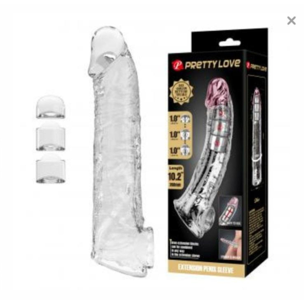 Насадка "Pretty love" прозрачная кзакрытая с отверстием для мошонки - Фотография №1