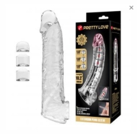 Насадка "Pretty love" прозрачная кзакрытая с отверстием для мошонки - Фотография №1