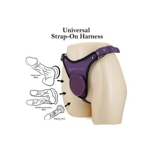 Трусики для страпона с платформой "Pretty Love" Caludio 3 фиолетовые - Фотография №1