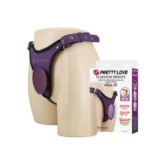 Трусики для страпона с платформой "Pretty Love" Caludio 3 фиолетовые - Фотография №2