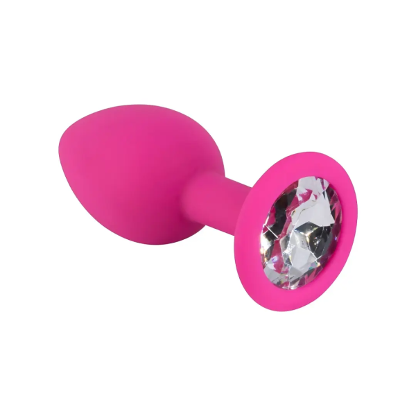 Мини пробка розовая с прозрачным кристаллом - Фотография №3
