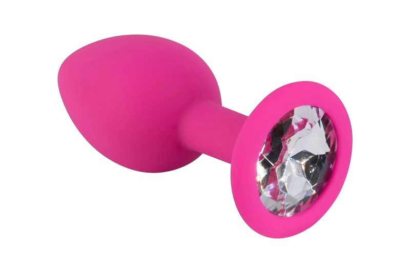 Пробка розовая с прозрачным кристаллом, мини - Фотография №3