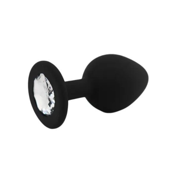 Пробка черная силикон с прозрачным кристаллом. мини - Фотография №2