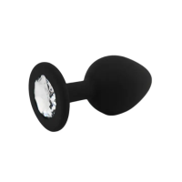 Пробка черная силикон с прозрачным кристаллом. мини - Фотография №2