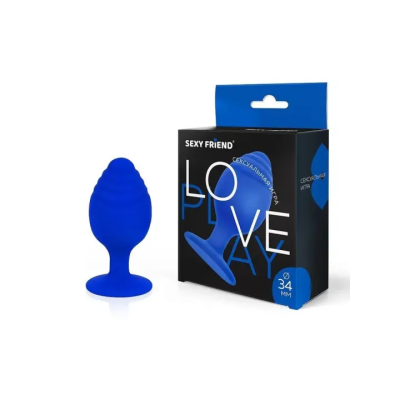 Пробка "Sexy Friend" каплевидная синяя рельефная Интим Хаус