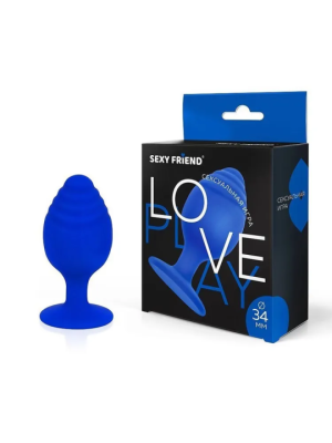 Пробка "Sexy Friend" каплевидная синяя рельефная Интим Хаус