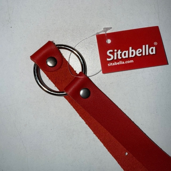 Кляп кольцо на кожанных красных ремнях - Фотография №1