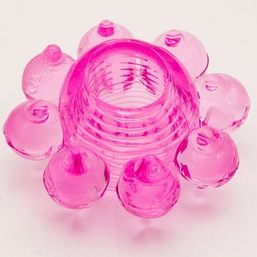 Кольцо эрекционное с пупырышками "Цветочек" розовое Интим Хаус