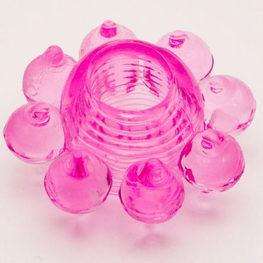 Кольцо эрекционное с пупырышками "Цветочек" розовое - Фотография №1