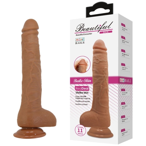 Фаллоимитатор "Beautiful" с мошонкой на присоске - Фотография №1