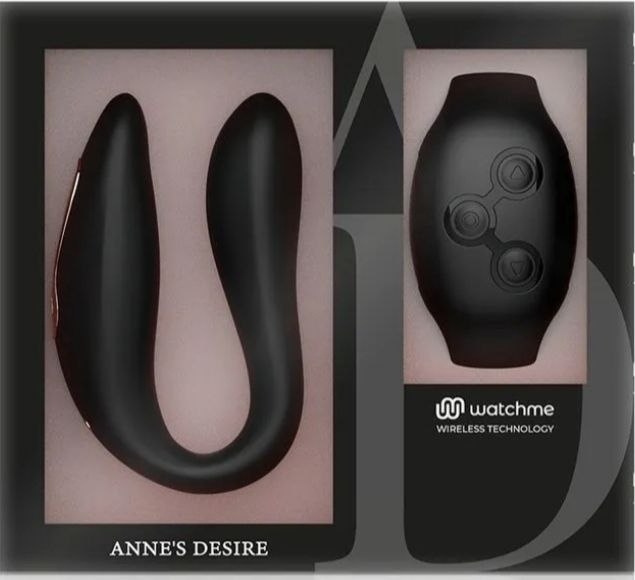 Вибратор "Annes Desire" скрепка для пар черная с браслетом - Фотография №1