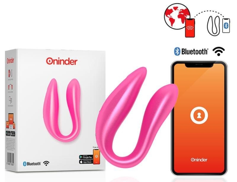 Вибратор "Oninder" скрепка для пар розовая - Фотография №1