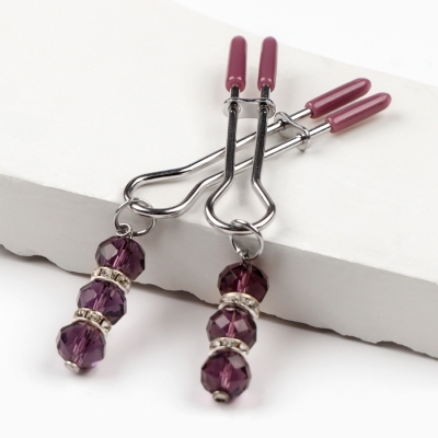 Зажимы вилы с фиолетовым украшением Интим Хаус