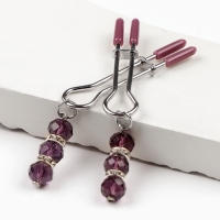 Зажимы вилы с фиолетовым украшением - Фотография №1