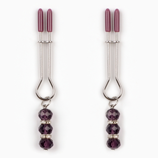 Зажимы вилы с фиолетовым украшением - Фотография №2