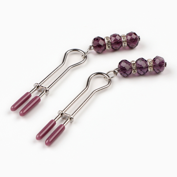 Зажимы вилы с фиолетовым украшением - Фотография №3