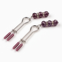 Зажимы вилы с фиолетовым украшением - Фотография №3