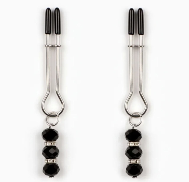 Зажимы вилы с черным украшением - Фотография №2