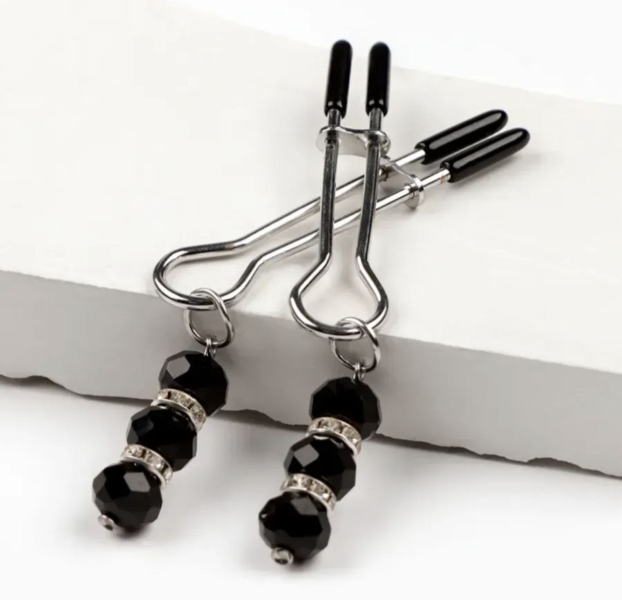 Зажимы вилы с черным украшением - Фотография №1