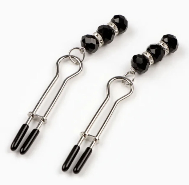 Зажимы вилы с черным украшением - Фотография №3