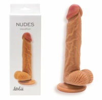 Фаллоимитатор "Lola" Nudes мулат с мошонкой на присоске - Фотография №1