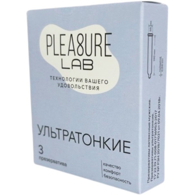 Презервативы "Pleasure Lab" ультратонкие 3 шт Интим Хаус