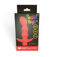 Пробка "Sweert toys" красная, с загибом,с ограничителем и вибрацией - Фотография №1