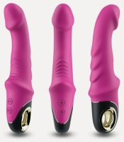 Вибратор "Vibrator" розовый перезаряжаемый с клиторальным отростком - Фотография №3
