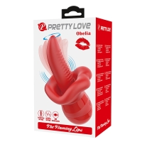 Вибратор "Pretty Love" Obelia красный ротик с язычком - Фотография №4