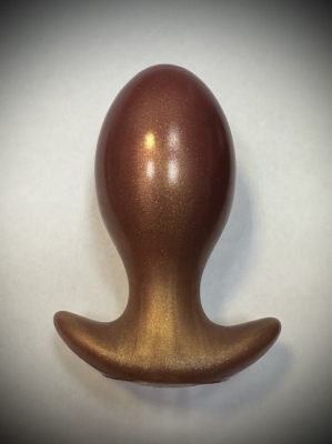 Пробка анальная с ограничителем золотисто- бронзовая Интим Хаус