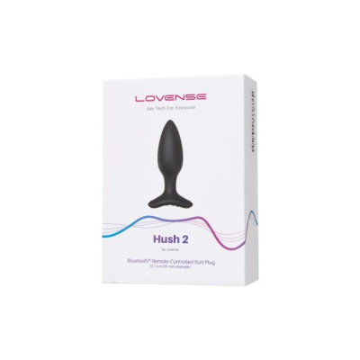 Анальная пробка "Lovense" Hush 2 (S), силикон, черная, 12,1 см, Ø 3,8 см Интим Хаус