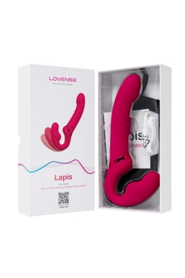 Страпон "Lovense" Lapis безремневой, с вибрацией, силикон, красный, 23 см Интим Хаус